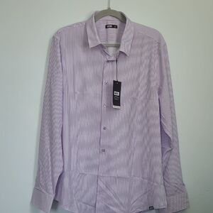 NWT Barbell Mens Motive Purple Striped Long-sleeved Shirt, XXL